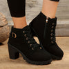 Bottines à talon pour femmes à lacets