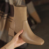 Bottines à talons - chaussure élégante pour femmes avec détail tricoté121