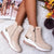 Bottines à talons compensés - bottines tendance pour femmes avec fermeture éclair