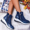 Bottines à talons compensés - bottines tendance pour femmes avec fermeture éclair
