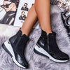 Bottines à talons compensés - bottines tendance pour femmes avec fermeture éclair