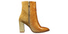 Bottines à talons hauts - élégantes bottines en daim imprimées serpent dorées pour femmes
