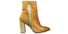 Bottines à talons hauts - élégantes bottines en daim imprimées serpent dorées pour femmes