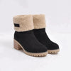 Bottines à talons pour femmes - bottes en suède d’hiver avec bord en fausse fourrure