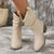 Bottines beiges à enfiler - chaussure tendance pour femmes