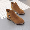 Bottines - élégantes bottes en daim pour femmes avec fermeture éclair