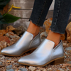 Bottines élégantes - bottines argentées à bout pointu pour femmes