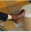 Bottines - élégantes bottines en cuir marron avec détail boucle pour femmes