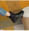 Bottines - élégantes bottines en cuir marron avec détail boucle pour femmes