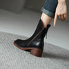 Bottines élégantes en cuir avec fermeture éclair et talon