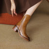 Bottines élégantes en cuir avec fermeture éclair et talon
