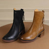 Bottines élégantes en cuir avec fermeture éclair et talon