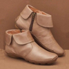 Bottines en cuir - bottines élégantes pour femmes avec fermeture éclair