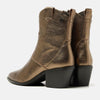 Bottines en cuir - bronze métallique style western pour femmes