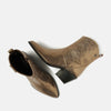 Bottines en cuir - bronze métallique style western pour femmes