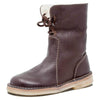 Bottines en cuir - chaussures à lacets élégantes pour femmes