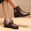Bottines en cuir - chaussures d'hiver tendance pour femmes