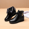Bottines en cuir - chaussures d'hiver tendance pour femmes