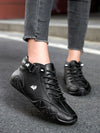 Bottines en cuir - chaussures pour femmes doublées en polaire