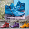 Bottines en cuir - élégants booties zippés pour femmes
