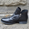 Bottines en cuir - élégants booties zippés pour femmes