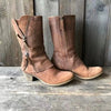 Bottines en cuir marron tendance pour femmes