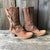 Bottines en cuir marron tendance pour femmes
