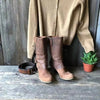 Bottines en cuir marron tendance pour femmes