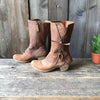 Bottines en cuir marron tendance pour femmes