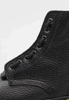 Bottines en cuir noir - élégantes avec plateforme et lacets