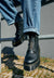 Bottines en cuir noir - élégantes avec plateforme et lacets