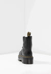 Bottines en cuir noir - élégantes avec plateforme et lacets