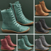Bottines en cuir pour femmes - chaussures d'hiver tendance à lacets