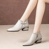 Bottines femme - élégantes bottines en cuir avec zip latéral