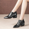 Bottines femme - élégantes bottines en cuir avec zip latéral