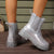 Bottines imperméables - bottes de pluie à paillettes robustes pour femmes