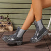 Bottines imperméables - bottes de pluie à paillettes robustes pour femmes