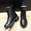 Bottines noires à lacets - bottes en cuir vegan durables pour femmes