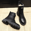 Bottines noires à lacets - élégantes bottes de combat pour femmes
