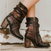 Bottines pour femmes - détails en cuir avec boucle