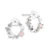 Boucles d'oreilles créoles en fleurs - bijoux en argent délicats pour femmes