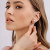 Boucles d'oreilles créoles florales en 2 pièces - accents floraux et pierres précieuses roses délicates pour femmes