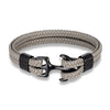 Bracelet ancre - accessoire féminin en similicuir (PU) tressé