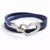 Bracelet en cuir cœur - bracelet enroulé stylé pour femmes