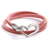Bracelet en cuir cœur - bracelet enroulé stylé pour femmes