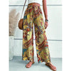 Pantalons larges pour femmes à imprimé vintage - style bohème décontracté