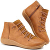 Bottines femme - tendance décontractée à lacets et fermeture éclair, marron - pour le quotidien