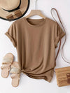 T-shirt femme coupe décontractée en tissu doux - mode quotidien casual