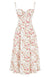 Robe midi fleurie pour femme - silhouette ajustée pour les garden parties d'été