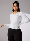 Veste de sport légère pour femmes - t-shirt zippé à manches longues pour une tenue décontractée et sportive